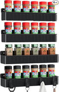 Nieifi Spice Rack Wall Mount, 4 Pack, Screw or Adhesive Installation, Spice by Nieifi