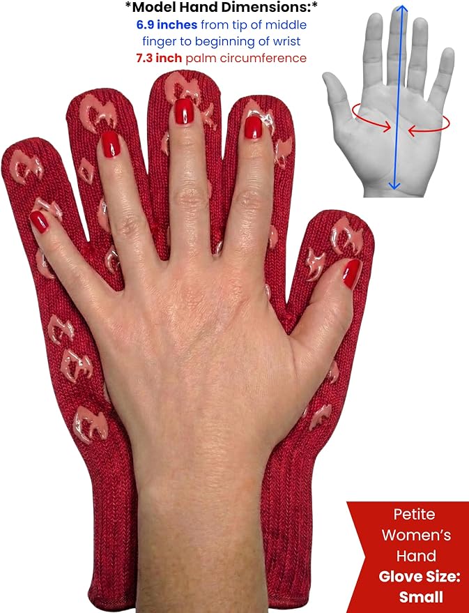 Grill Armor Oven Gloves with Fingers – 932°F Heat, Fire & Cut Resistant Mitts - Image 4