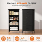 Sweetcrispy 4 Fabric Drawer Small Dresser, Bedside Nightstand - Image 4