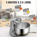 VEVOR Rotary Cheese Grater, Zinc Alloy Rotary Vegetable Mandoline, Manual - Image 3
