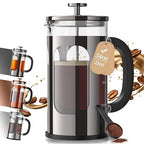 Veken French Press Coffee Maker 34oz, No Plastic Touching Cafe, Thickened Glass by Veken