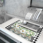 Spring Summer Daisy Floral Dish Drying Mat - Image 5