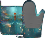 Fantasy Green Dragonfly Oven Mitt and Pot Holder by Unknown