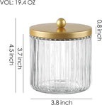 KMwares Matte Golden Yellow Set of 2 Glass Qtip Holder Dispenser Set - Image 6