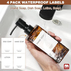GMISUN Amber Glass Soap Dispenser, 2 Pack Hand Soap Dispenser Bathroom - Image 4