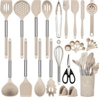 NCUE Silicone Cooking Utensils Set, Food Grade Silicone and Stainless Steel by NCUE