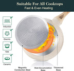 M MELENTA Pots and Pans Set Non Stick, Non Toxic Induction Kitchen Cookware Sets - Image 3