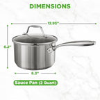 NutriChef 2-Quart Stainless Steel Saucepan - Image 5