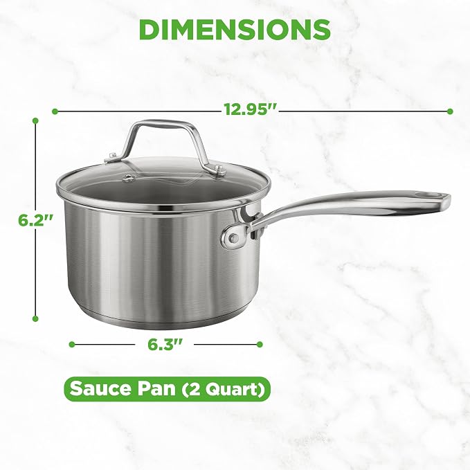 NutriChef 2-Quart Stainless Steel Saucepan - Image 5
