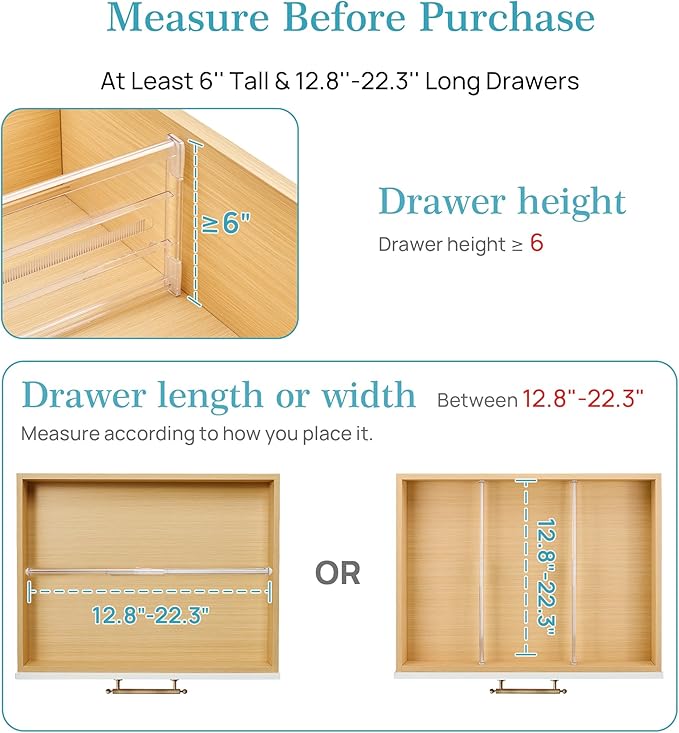 Vtopmart 8 Pack 6" Tall Upgrade Drawer Dividers - Image 2