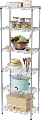 SINGAYE 6 Shelf Wire Shelving Unit Adjustable Metal Shelves Standing Bathroom - Image 8