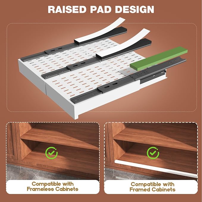 Seinloes 4 Pack Pull Out Cabinet Organizer Expandable Width and Depth, Slide - Image 2