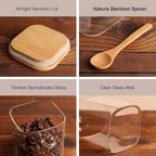 HHMJSM 6 Pcs Square Glass Jar - 27 oz Large Sugar Container with 148 Kitchen - Image 6