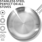 LOLYKITCH 8 Inch Tri-ply Stainless Steel Frying Pan - Image 3