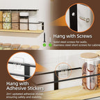 Spice Rack, Self-Adhesive or drilling, Rustic Style Hanging Spice Rack - Image 4