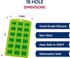 HIC Kitchen Silicone 18-Hole Ice Tray, Each Tray Makes 18 Square Cubes - Image 6