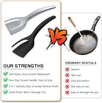 Egg Flipper Spatula 2 in 1 Grip and Flip Spatula Tongs Egg Spatula Flipper Made - Image 2