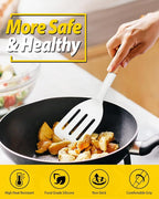 Pack of 2 Silicone Cooking Spatula, Heat Resistant Solid Turner, Non Stick - Image 3