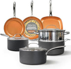 Gotham Steel 12 Pc Ceramic Cookware Set Nonstick, Ceramic Pots and Pans Set Non by GothamSteel