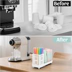 Coffee Cup Dispenser with Straws Holder, Plastic Coffee Cup and Lid Holder - Image 6