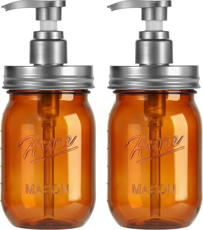 Amolliar Plastic Mason Jar Soap Dispenser by Amolliar