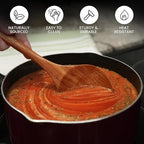 Zulay Kitchen 9.4" Teak Wooden Cooking Spoon – Durable, Non-Stick Wooden Utensil - Image 4
