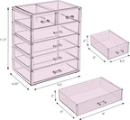 Sorbus Acrylic Makeup Organizer Set, 6-Drawer Vanity & Countertop Cosmetic - Image 3