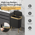 Procade Office Trash Can with Lid, Modern Narrow Garbage Can with Legs - Image 4