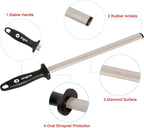 Diamond Honing Steel -12 In Knife Sharpener Rod, - Image 2