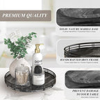 Marble Lazy Susan Turntable for Table Top – 10” Round Ancient Wood Grain Marble - Image 7