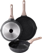 Kordisen Nonstick Frying Pan Set, 3 Piece Skillet Set, Healthy Induction by Kordisen