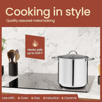 Stainless Steel Stockpot with Tempered Glass Lid 16 Quart, Durable 18/0 - Image 3