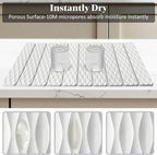 Large Stone Dish Drying Mats for Kitchen Counter, Fast Drying Collapsible Dish - Image 4