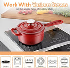 Enameled Cast Iron Sauce Pan, 1 Quart Enameled Saucepan - Image 5