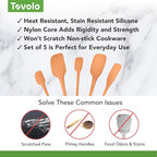 Tovolo Flex Core 5 Piece Silicone Spatula Set Heat Resistant All Silicone - Image 3