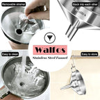 Stainless Steel Funnel, Walfos Kitchen Funnel - Image 5