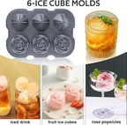 Ice Cube Tray, Mikiwon 2 inch Rose Ice Cube Trays - Image 5