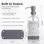 Kitchen Soap Dispenser Set - 16OZ Clear Glass Bottle - Image 4