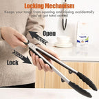 Tongs for Cooking, Food Grade Serving Tongs Set of 3 - Image 3
