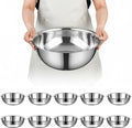 10 Pcs Stainless Steel Mixing Bowls Metal Mixing Bowls Extra Large Basin Salad by Unknown