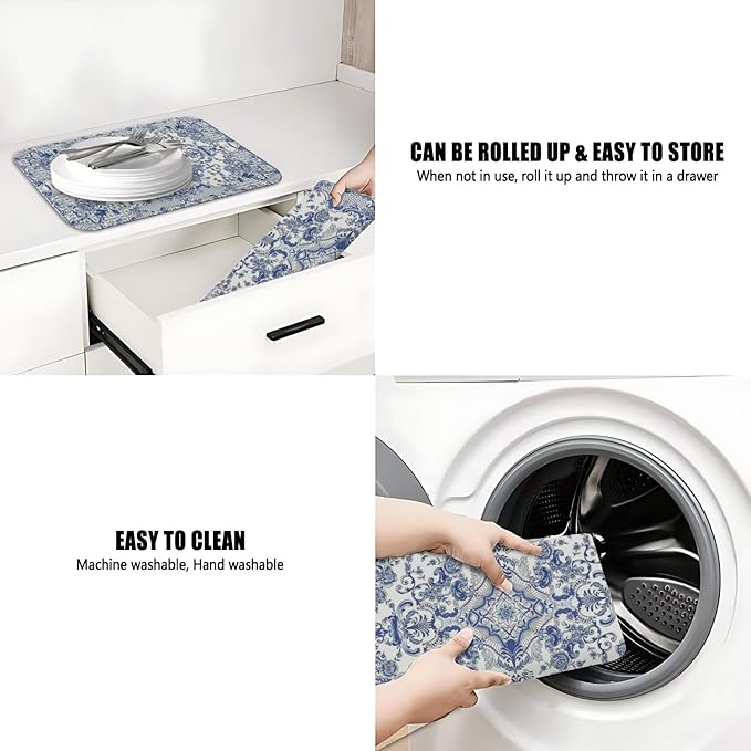 Dish Drying Mat for Kitchen Counter 2 Pack - Image 7