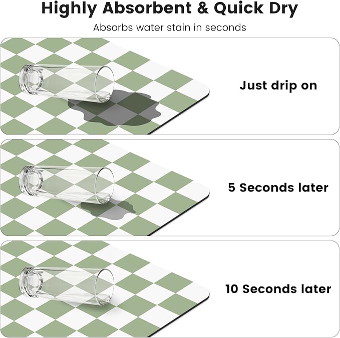 17" x 32" Checkered Dish Drying Mat - Image 6