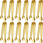 HOTEC 12-Pack Mini Sugar Tongs Stainless Steel Ice Tongs 4.3Inch Serving Tongs by Hotec