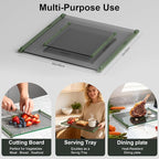 Glass Cutting Boards for Kitchen, European Grey Glass Paired - Image 2