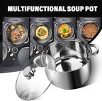 10 Quart soup Pot with Glass Lid, Premium Food-Grade Stainless Steel Stock Pot - Image 4