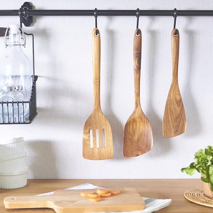 Faay Teak Wooden Slotted Spatula Turner | Durable, High Moist Resistance Teak - Image 4