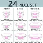 12 Pack Glass Meal Prep Food Storage Containers - Image 2