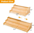 Simple Trending Spice Rack Kitchen Cabinet Organizer, 3 Tier Bamboo Expandable - Image 3