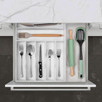Kitchen Bamboo Silverware Organizer, Kitchen Drawer Organizer - Image 9