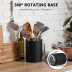 Bivvclaz Wooden Utensil Holder, 360°Rotating 7.2" Utensil Holder - Image 3